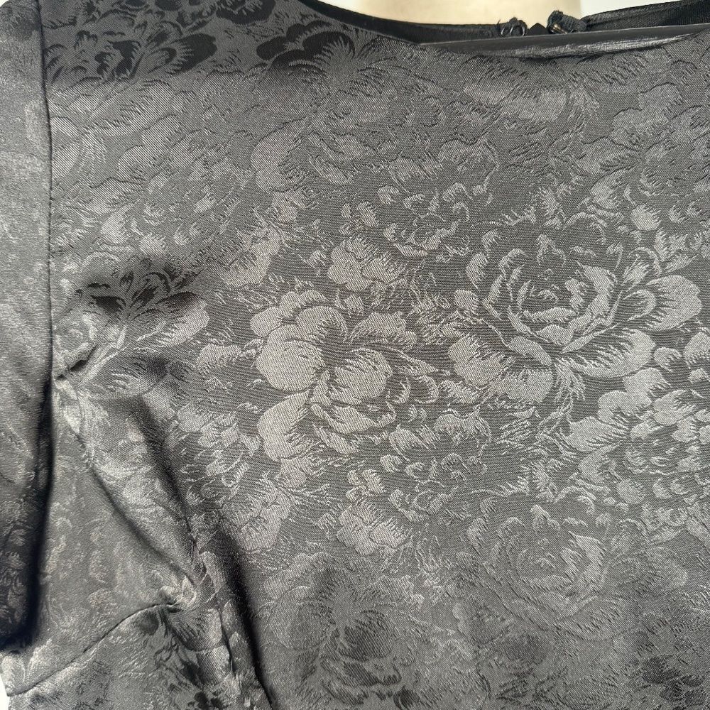 Lulus Cocktail Power Black Floral Embossed Satin Mini Dress - Picture 3 of 10